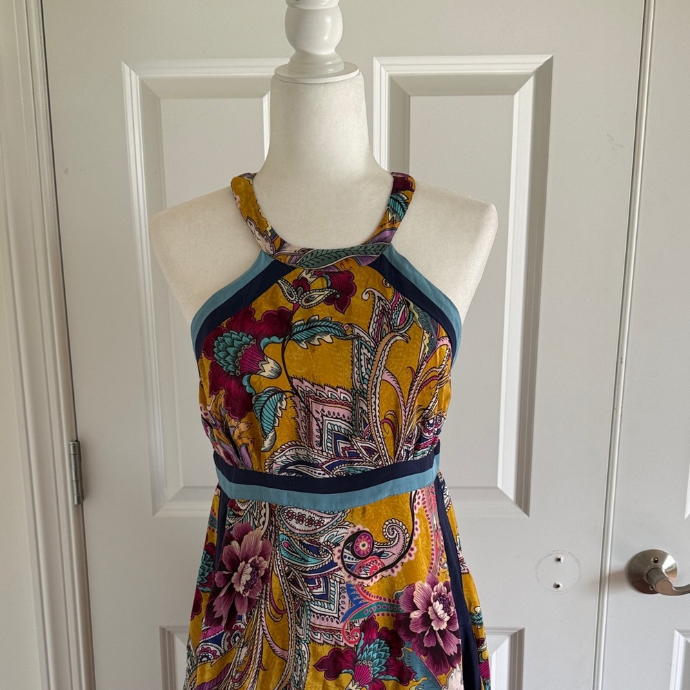 NWT By Anthropologie Halter Tiered Maxi Dress Size 4 - Picture 3 of 12